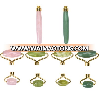 Amazon Hot Screw Frame Pink Jade Eye Roller DIY with Crystal Handle & Replaceable Head