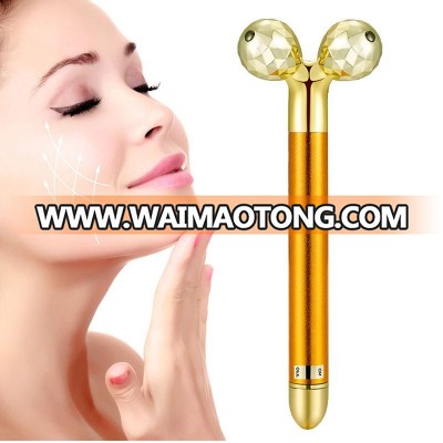 2019 New Arrival Home Beauty Device Gold Massage Stick Facial Slimming Vibration Face Roller Massage